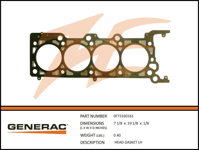 Generac 0F73160161 Head Gasket Left Side DROP SHIP ONLY