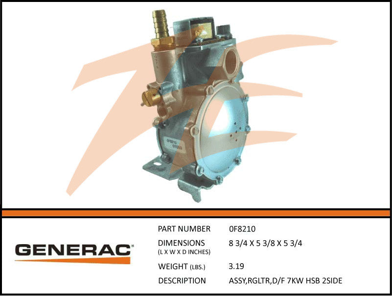 Generac 0F8210 Fuel Regulator Assembly 7kW