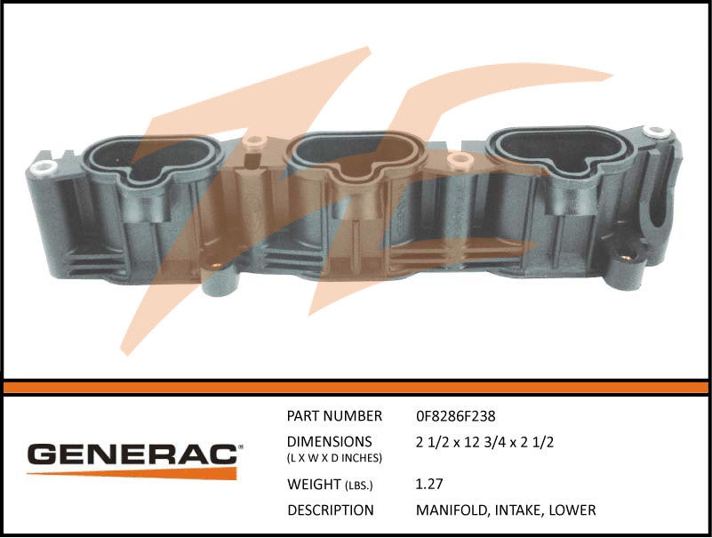 Generac 0F8286F238 Lower Intake Manifold 3.0L Ford DROP SHIP ONLY