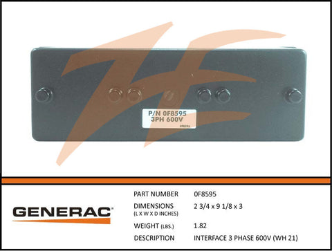 Generac 0F8595 3 Phase Interface 600V DROP SHI ONLY