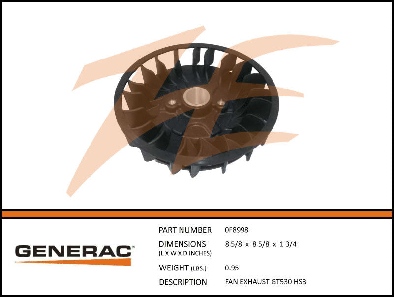 Generac 0F8998 Exhaust Fan GT530