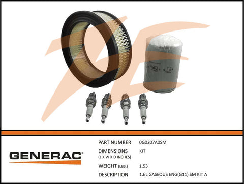 Generac 5655/0G0207A0SM Liquid Cooled Maintenance Kit