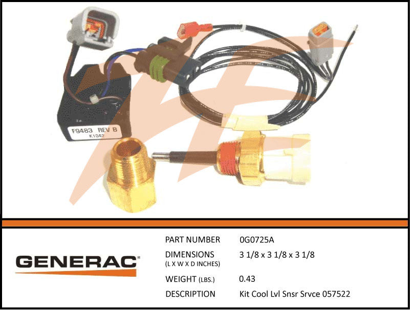 Generac 0G0725A Coolant Level Sensor Kit (Replaced 057522) – Ziller ...