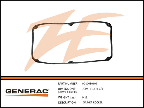Generac 0G10080102 Rocker Gasket