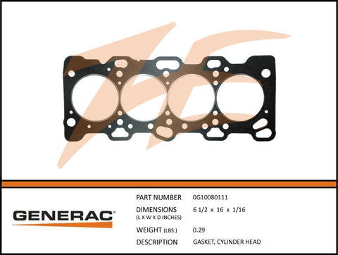 Generac 0G10080111 Cylinder Head Gasket