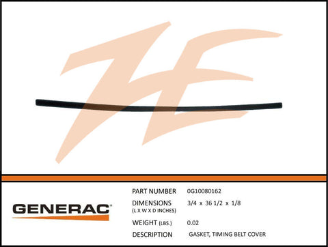 Generac 0G10080162 Timing Belt Cover Gasket
