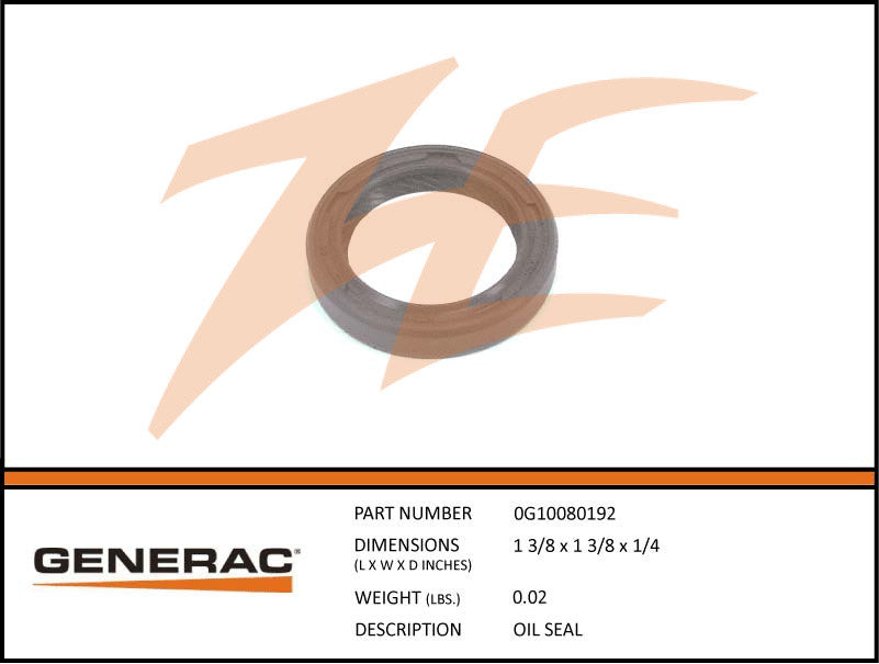 Generac 0G10080192 Oil Seal