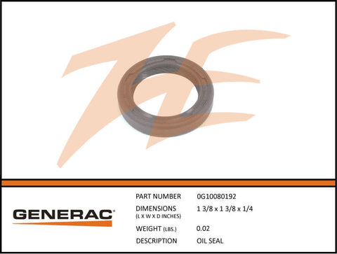 Generac 0G10080192 Oil Seal
