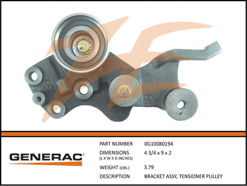 Generac 0G10080194 Tensioner Pulley Bracket Assembly