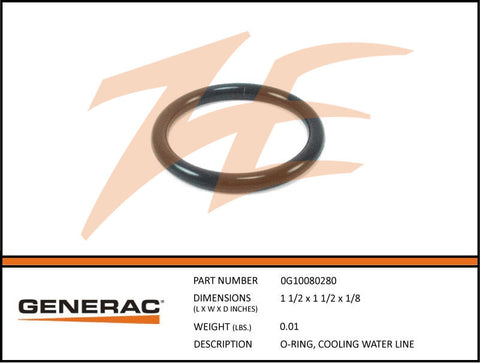 Generac 0G10080280 Cooling Water Line O-Ring