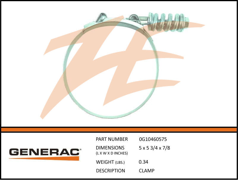 Generac 0G10460575 Clamp