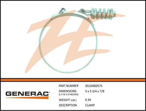 Generac 0G10460575 Clamp