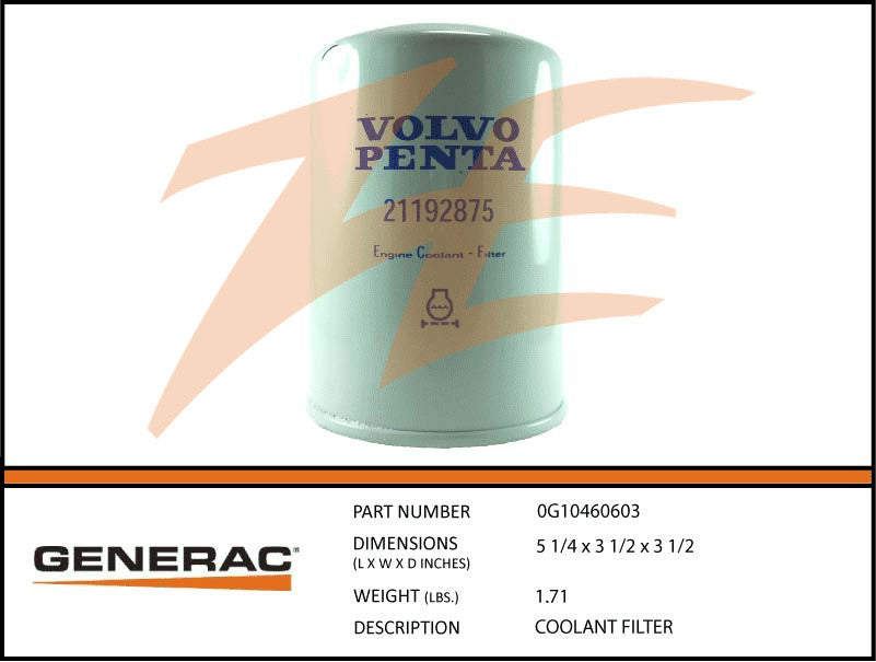 Generac 0G10460603 Coolant Filter