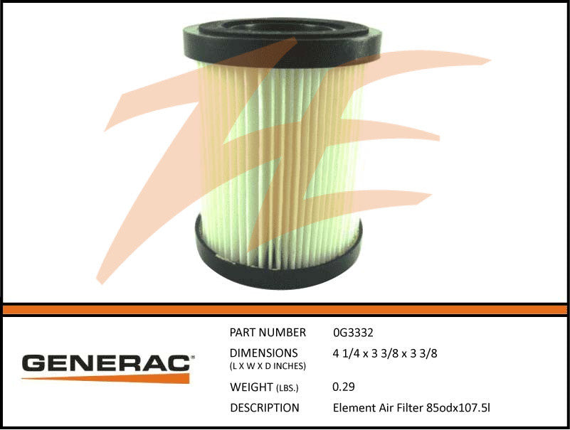 ELEMENT AIR FILTER 85ODX107.5L 