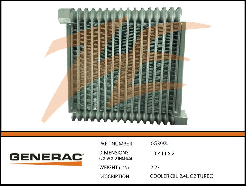 Generac 0G3990 Oil Cooler 2.4L Turbo
