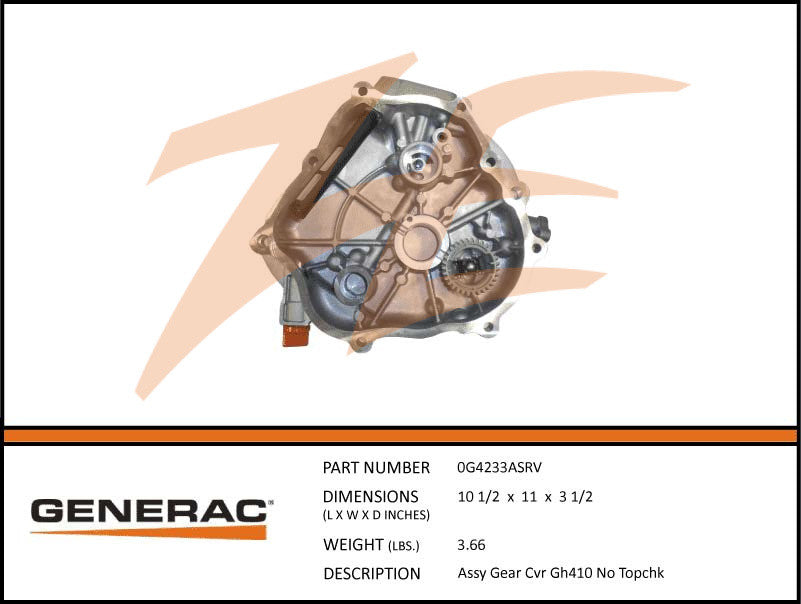 Generac 0G4233ASRV Gear Cover Assembly GH410