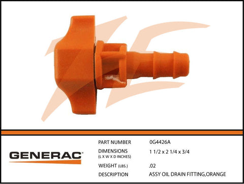 ASSY OIL DRAIN FITTING,ORANGE 