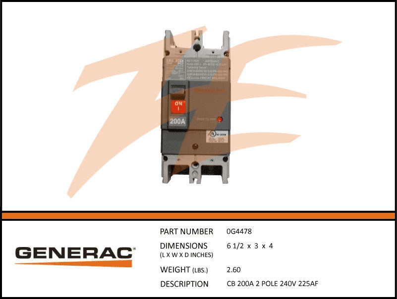 CB 200A 2 POLE 240V 225AF 