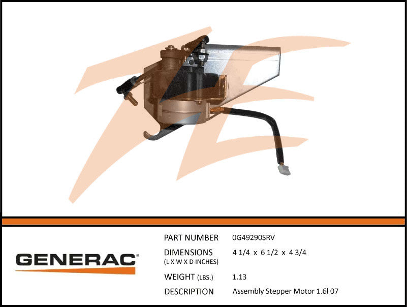 Generac 0G49290SRV Stepper Motor Assembly 1.6L
