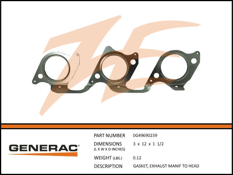 Generac 0G49690239 Exhaust Manifold Gasket