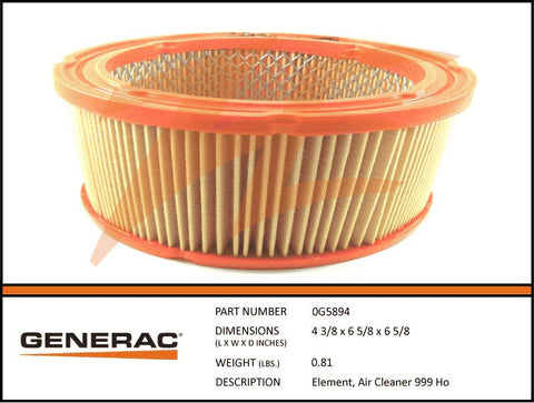 ELEMENT, AIR CLEANER 999 HO 