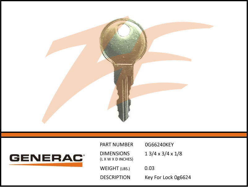 Generac 0G66240KEY Door Key