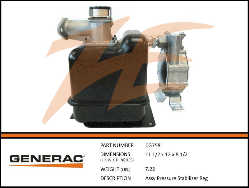 Generac 0G7581 Fuel Regulator Pressure Stabilizer Assembly