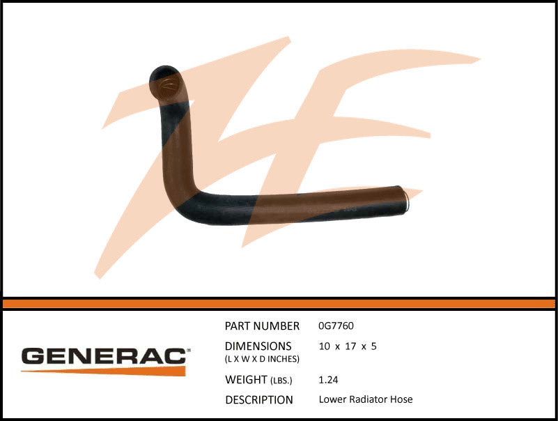 Generac 0G7760 Lower Radiator Hose