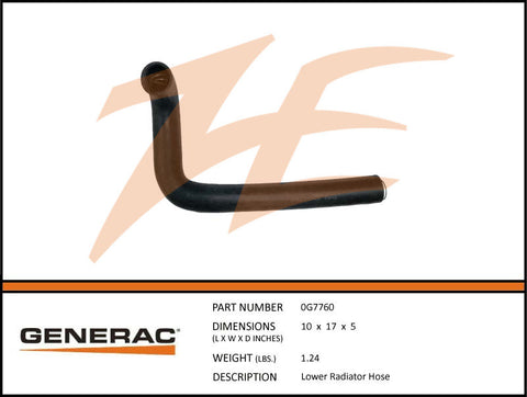 Generac 0G7760 Lower Radiator Hose