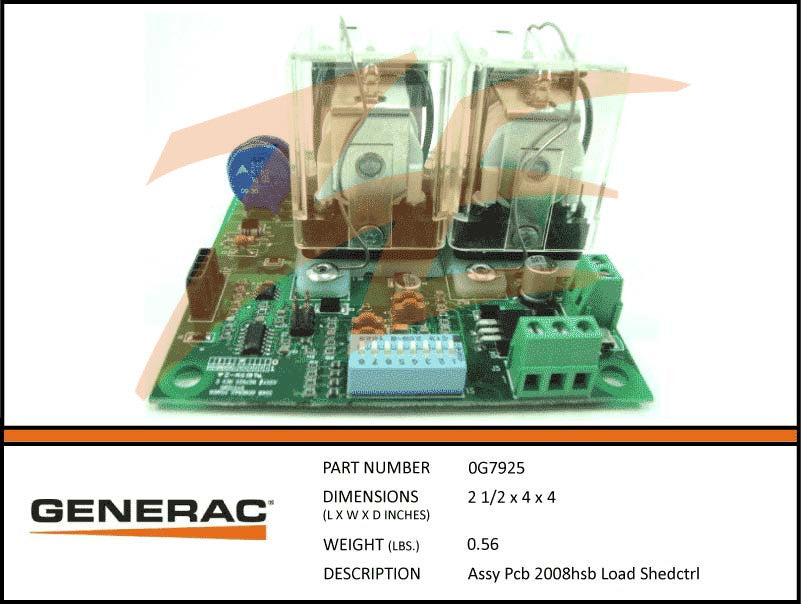 Generac 0G7925 PCB RTSS Load Shed Controller Assembly