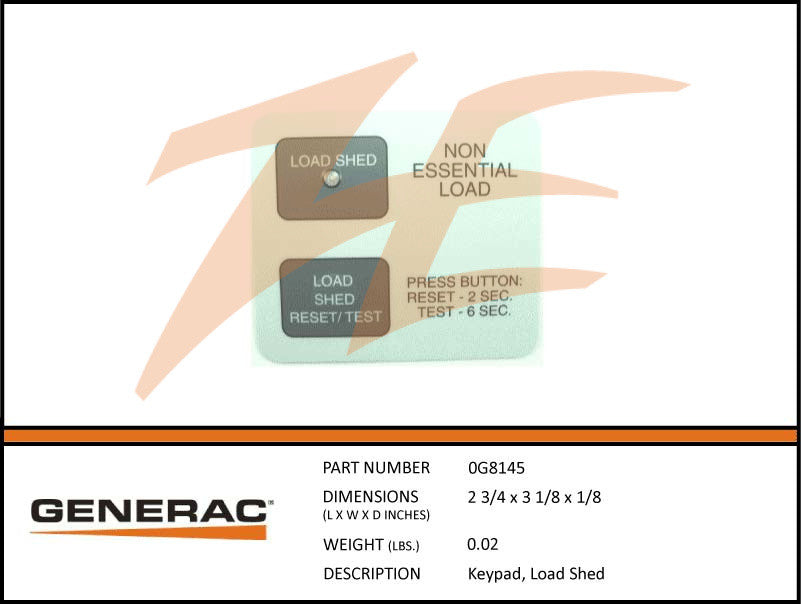 Generac 0G8145 Load Shed Keypad – Ziller Electric