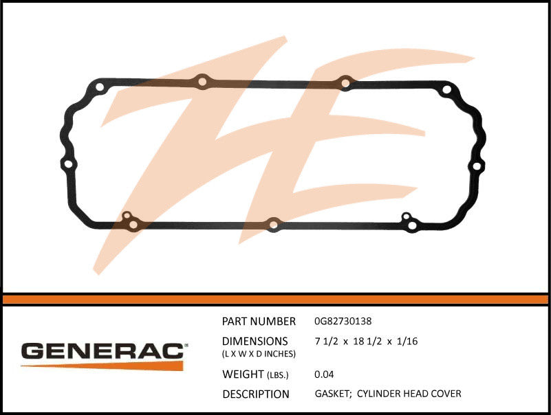 Generac 0G82730138 Cylinder Head Cover Gasket