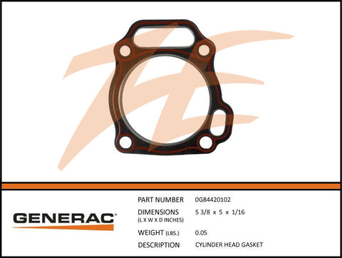 Generac 0G84420102 Cylinder Head Gasket