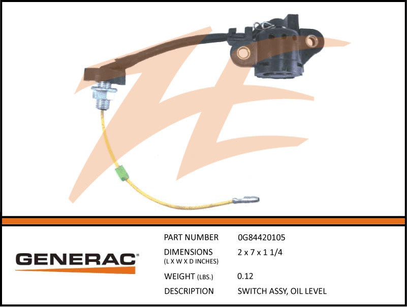 Generac 0G84420105 Oil Level Switch Assembly