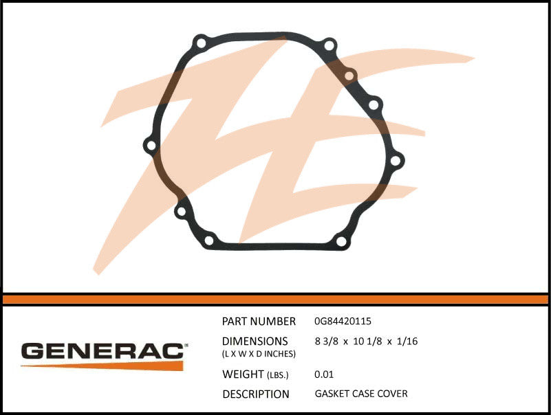 Generac 0G84420115 Case Cover Gasket