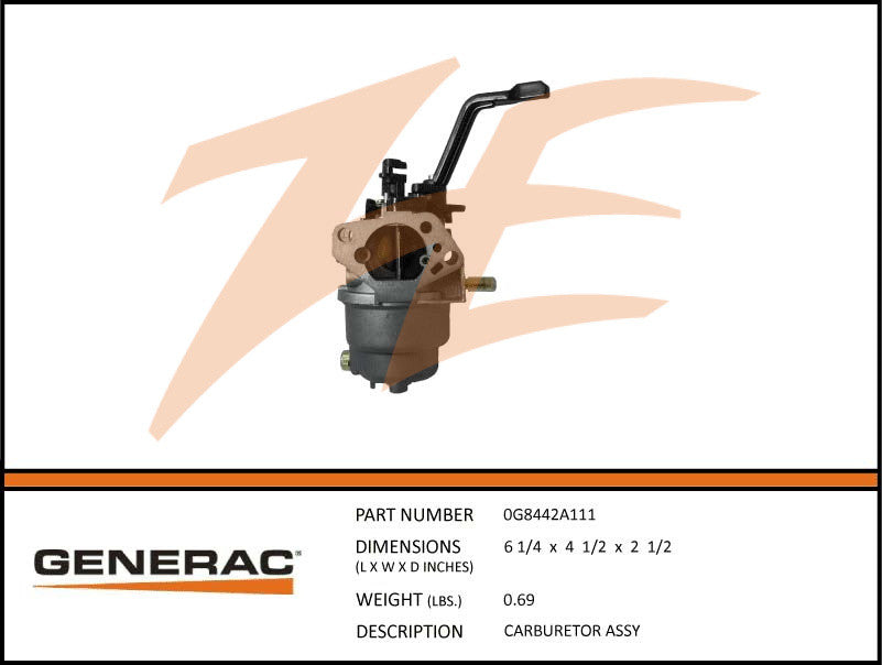 Generac 0G8442A111 Carburetor Assembly