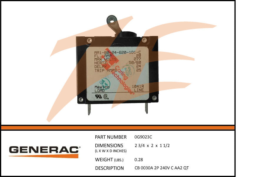 
CB 0030A 2P 240V C AA2 QT 