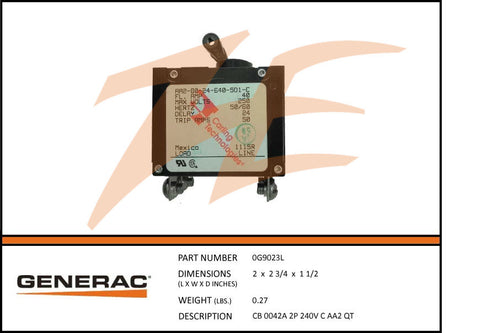 CB 0042A 2P 240V C AA2 QT 