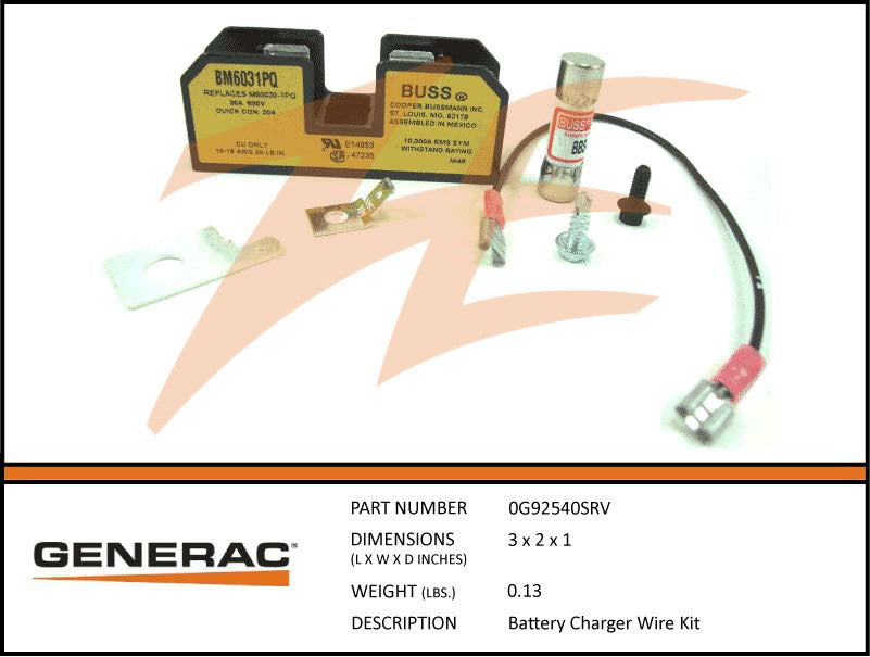 Generac 0G92540SRV Battery Charger Wiring Kit