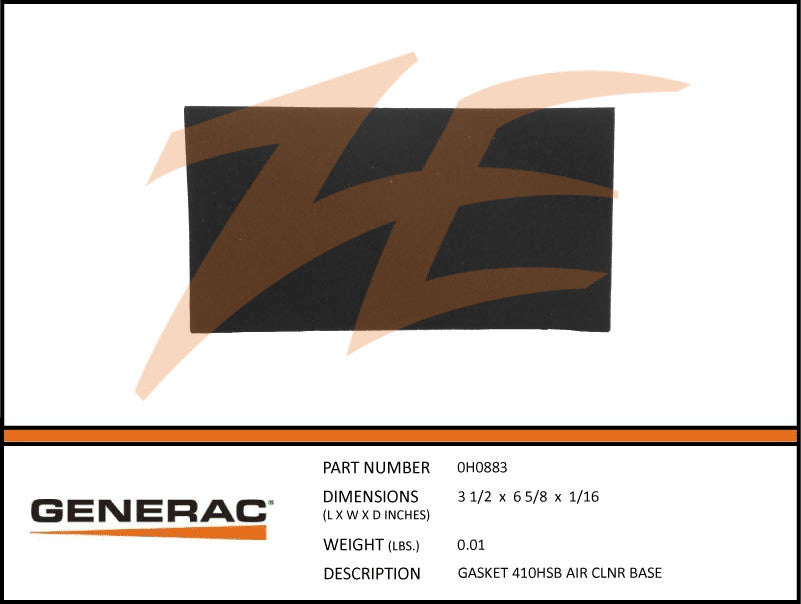 Generac 0H0883 Airbox Gasket 8kW 410cc