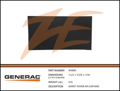 
GASKET 410HSB AIR CLNR BASE 