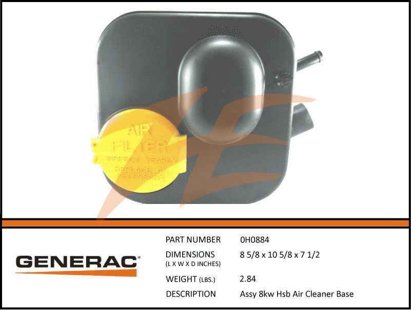 Generac 0H0884/0H08840SRV Air Cleaner Base Assembly Kit