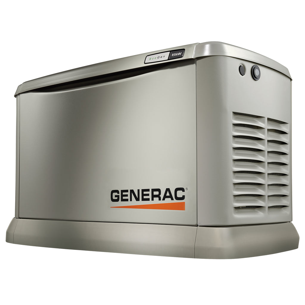 7163 Generac EcoGen 15kW Aluminum Air Cooled Standby Power Generator