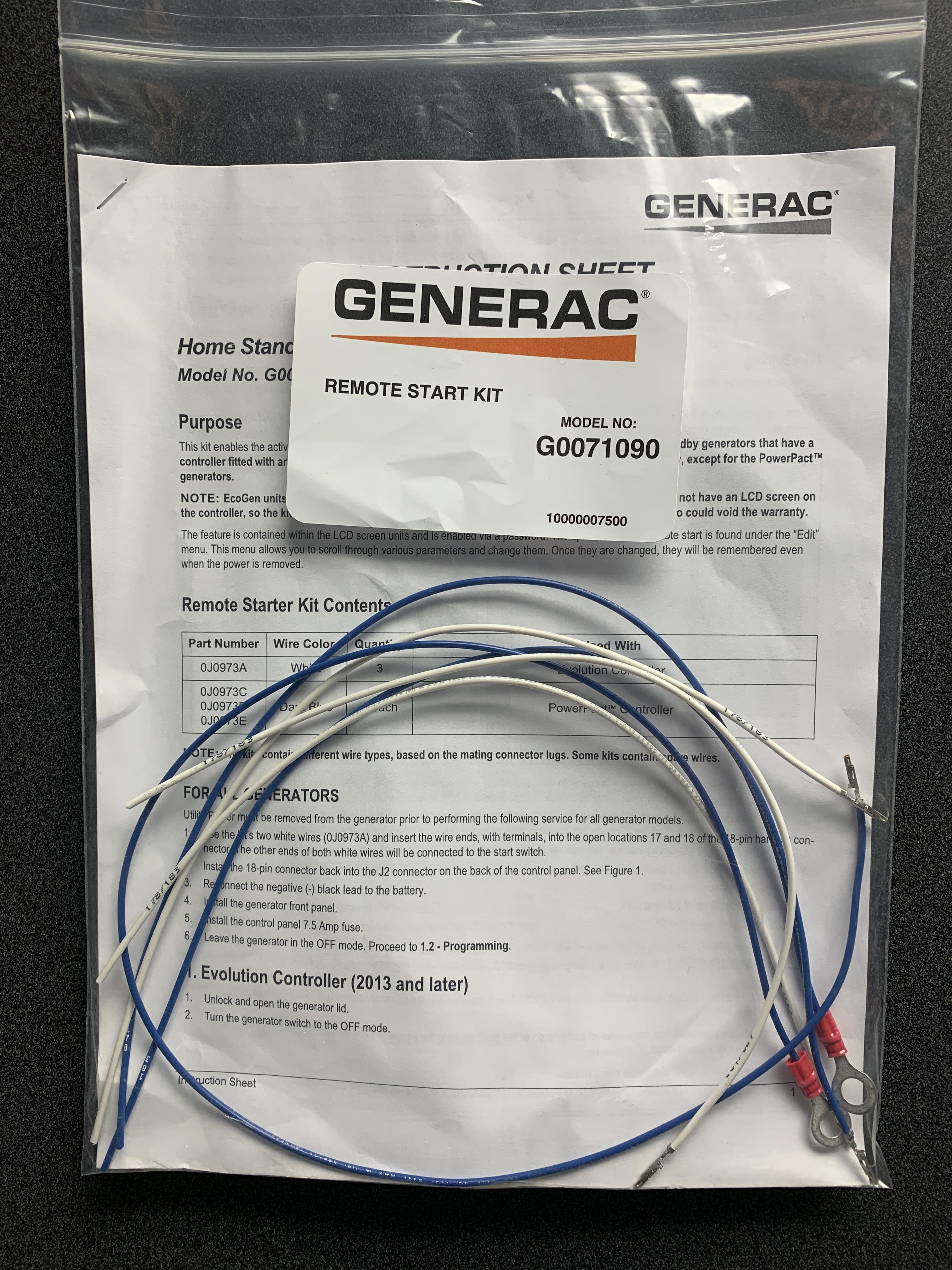 Generac Model 7109 G0071090 Remote Start Kit Ziller Electric generac-model-7109-g0071090-remote-start-kit-ziller-electric