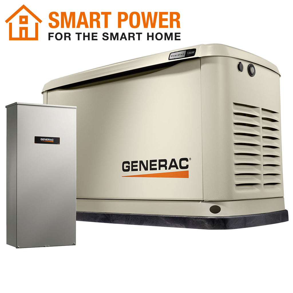 Generac Guardian 71740 13kW + 16 Circuit Transfer Switch Aluminum Automatic Standby Generator with WiFi (Discontinued)