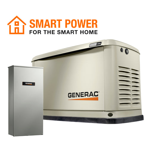 Generac Guardian 7225 14kW Aluminum Automatic Home Standby Generator with WiFi + 200A SE Rated Transfer Switch