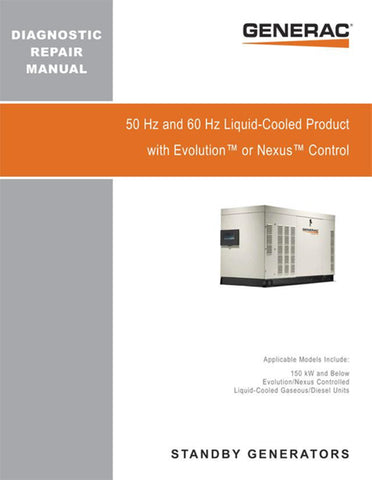 Generac 0J1195 Nexus/Evolution Liquid Cooled Diagnostic Manual - Digital Download